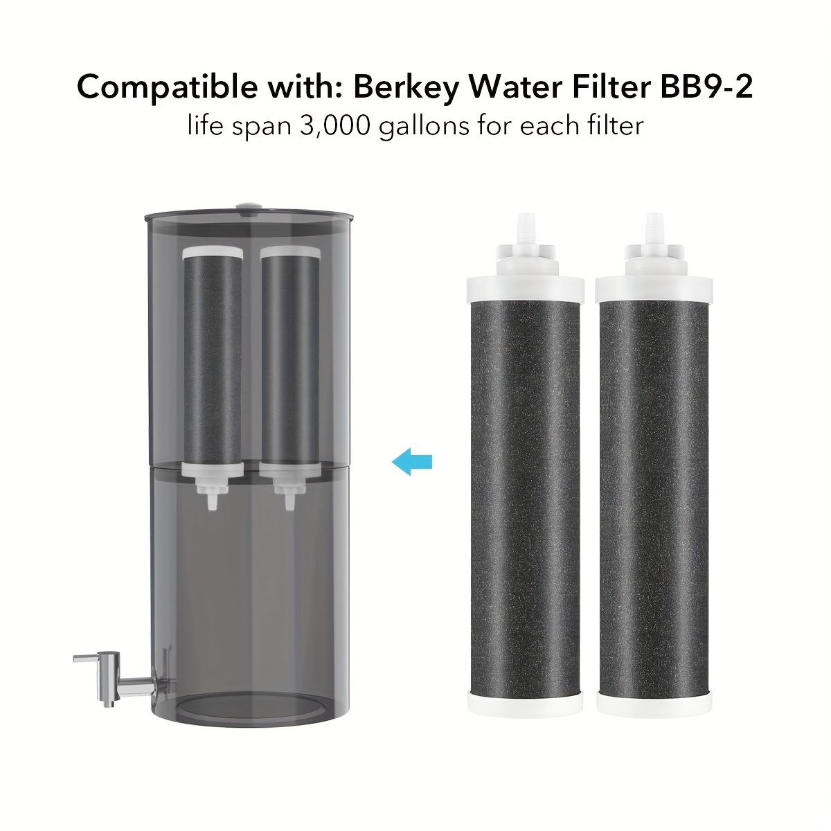 Système de filtrage d'eau par gravité, filtre à eau BB9-2