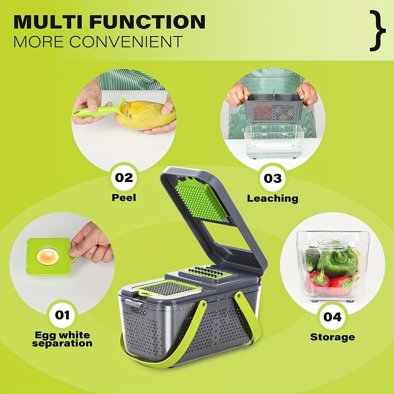 22in1 Vegetable Chopper And Fruit Slicer With 13 Blades - Temu