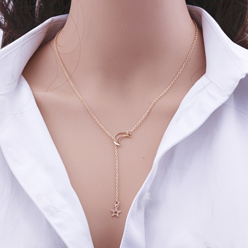 Ethnic Style Women's Necklace — Alloy Ring Design with Bar Pendant