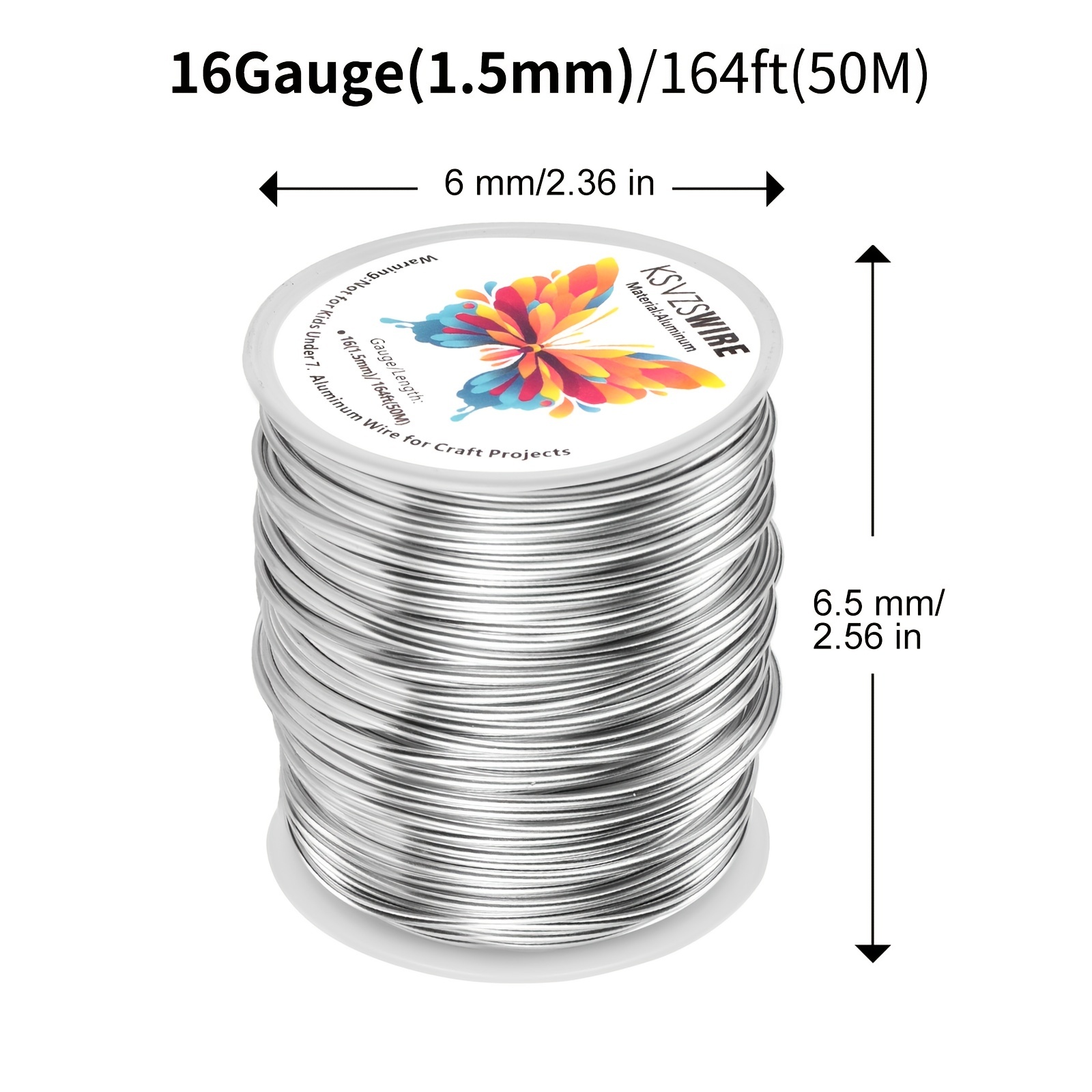 Florist Wire, 0,6 mm, Silver, 50 M, 10 Roll