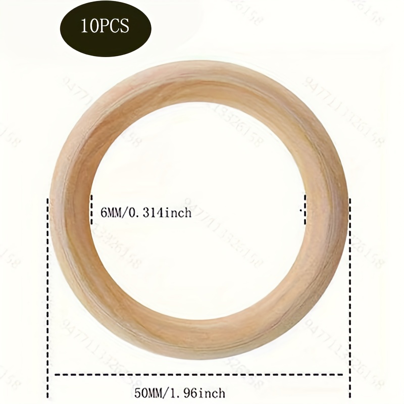 Wooden Macrame Rings, Wooden Rings 70mm-60mm-50mm-40mm, Wooden