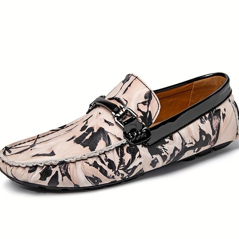 Men's Casual Formal Camouflage Loafers Pu Shoes, Driving Shoes With  Breathable Soft Sole - Temu