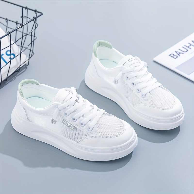 Plain white hot sale platform sneakers