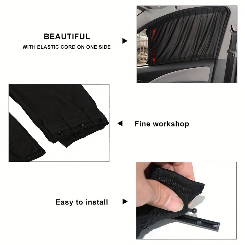 2pcs Car Sun Shade Side Window Curtain UV Protection Visor Blinds Cover