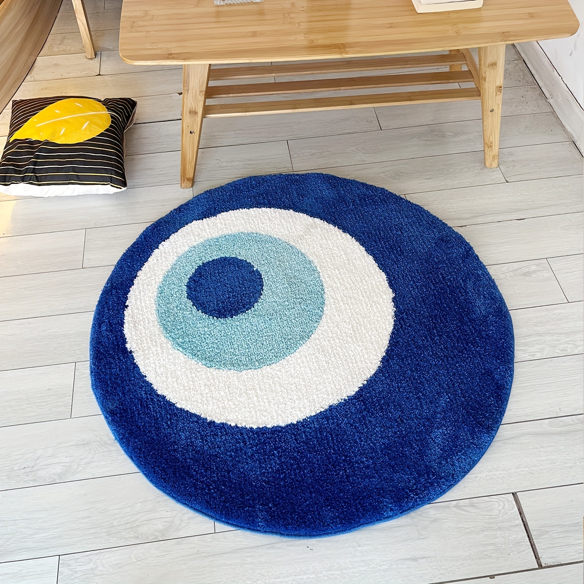 Evil Eye Circle Rug Plush Carpet Ultra Soft Fluffy High Halloween