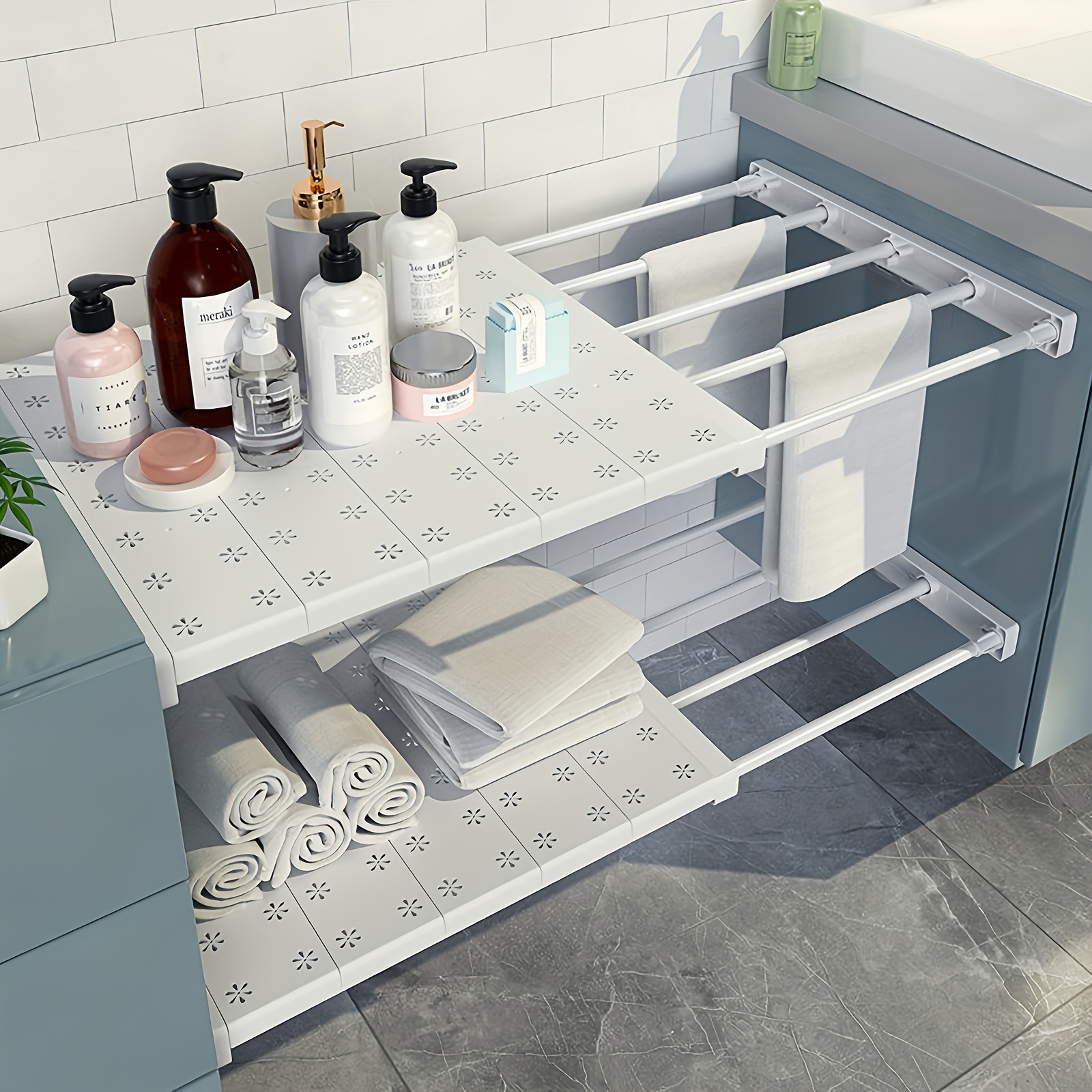 Organizador Estante de Almacenamiento para Cocina Gabinete Decorativo Baño  Casa