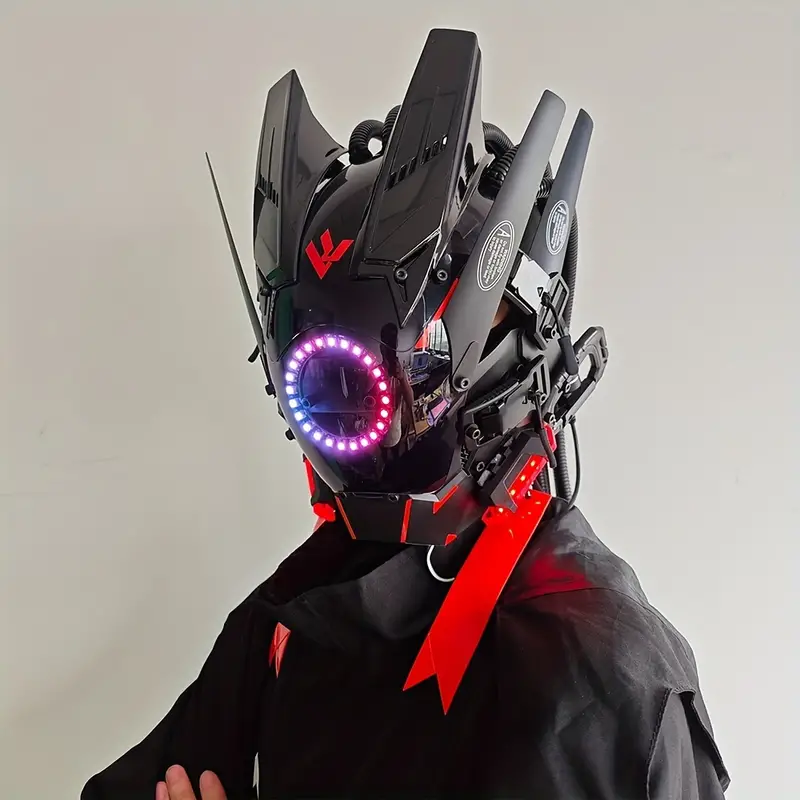 Masques Cyberpunk Masque, Masque Techno Futuriste, Cool Web Mask, Halloween  Cosplay Costume Masque : : Mode