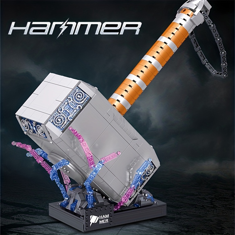 975pcs Movie Themed Big Hammer Weapon Building Blocks Perfect Gift