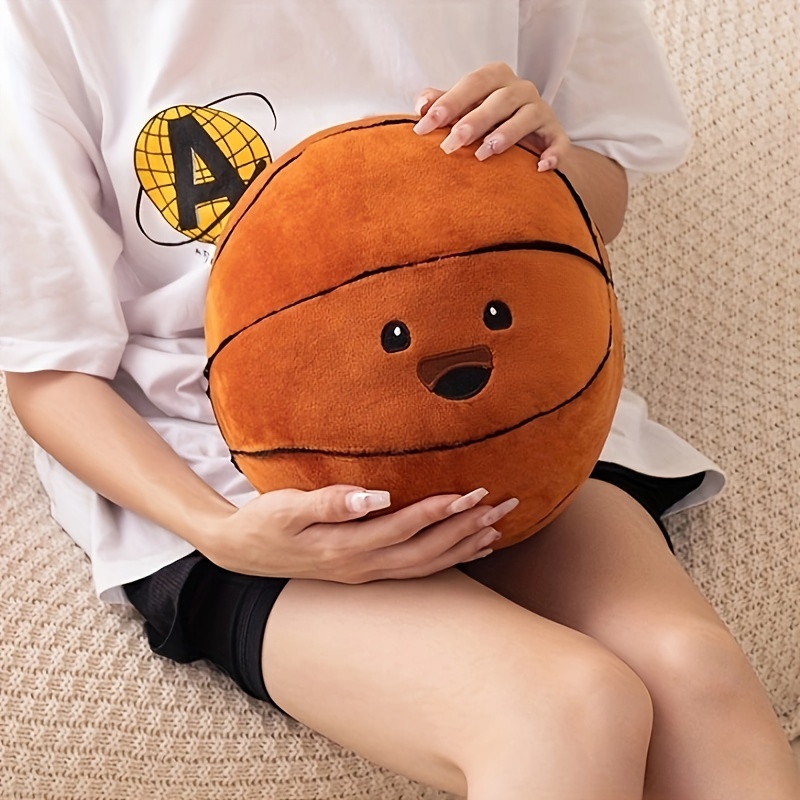 Creative Football Basketball Shape Plush Doll Soft And Cute - Temu