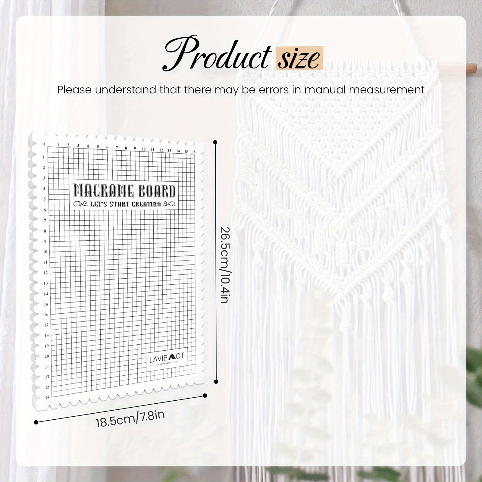 Macrame Board DIY and Ruler Knotting String with Pins for Braiding  Measuring