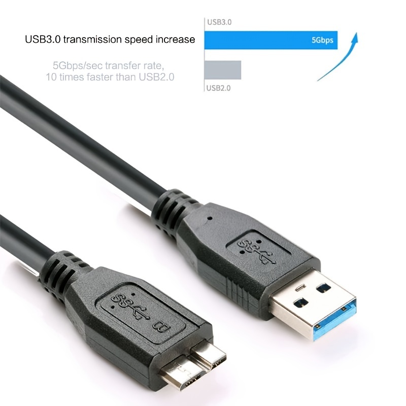 Cable Usb 3.0 Disco Duro Externo Macho A B Micro 65 Cm Hdd