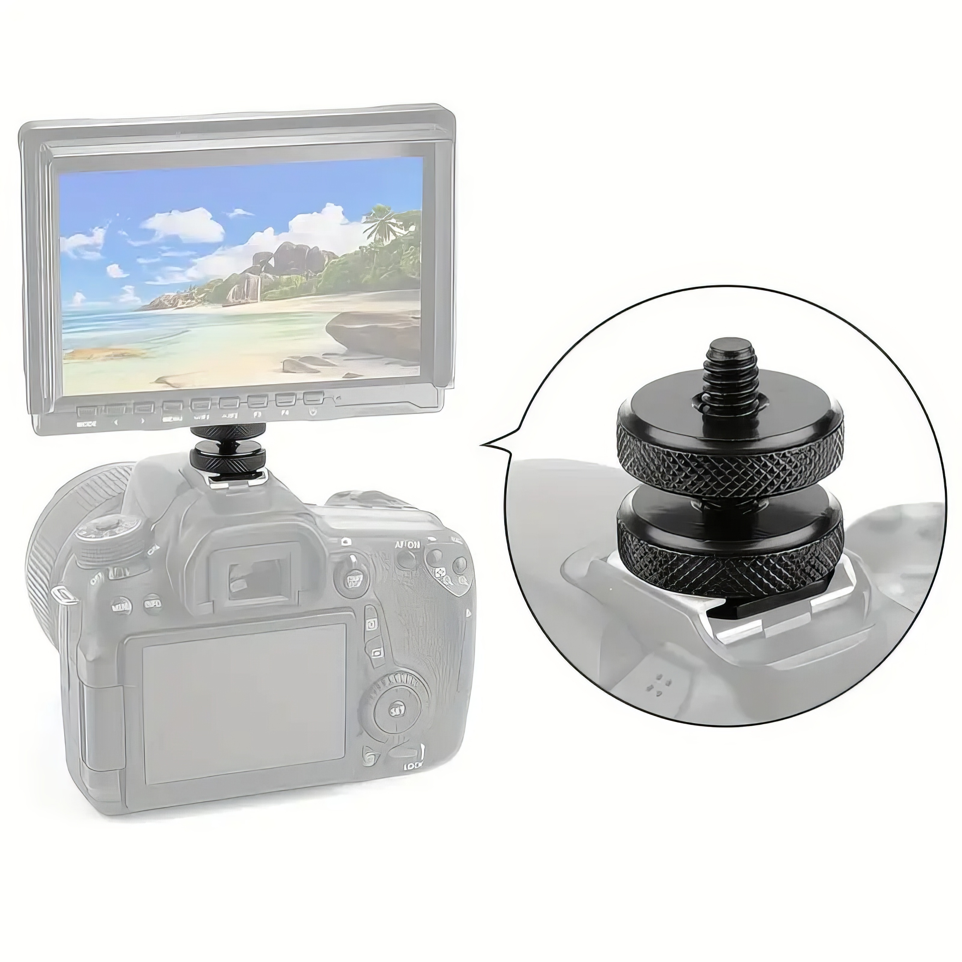 ULANZI Brazo mágico con doble cabeza esférica tornillo de 1/4 pulgadas,  compatible con soporte universal para monitor para cámara, accesorios de