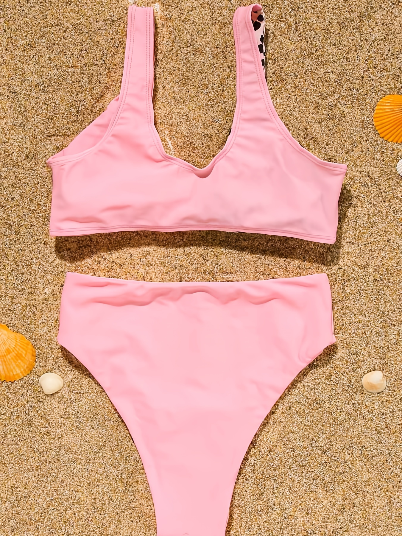 Twisted Centre Core High Waist Tummy Control Bikini Sets, Two Color