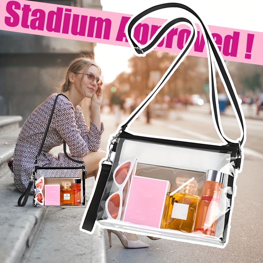 Clear Nylon Stadium Crossbody Bag Concert Clear 