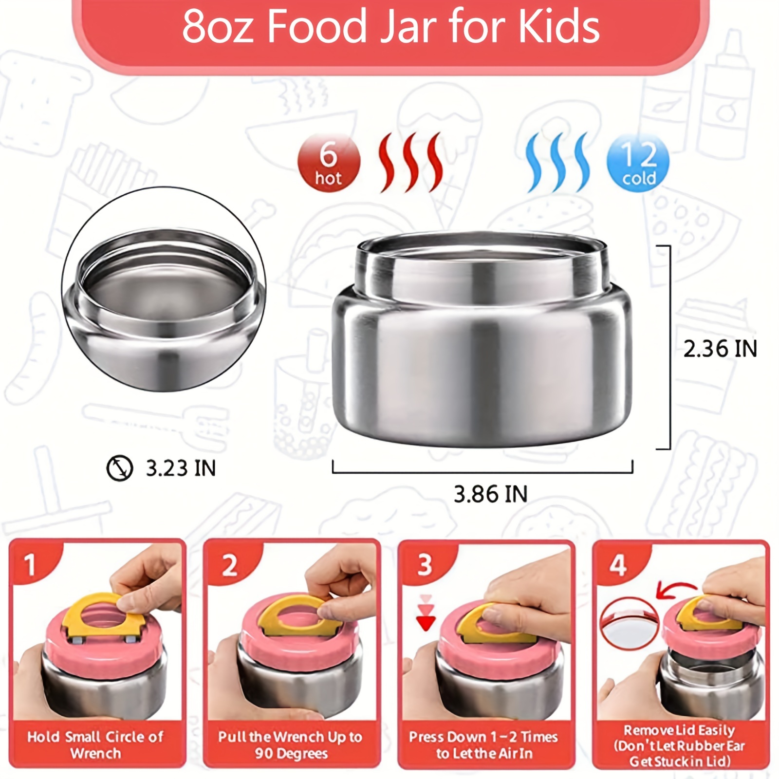 Bento Lunch Box Set With 8oz Soup Thermo, Leak-Proof Lunch