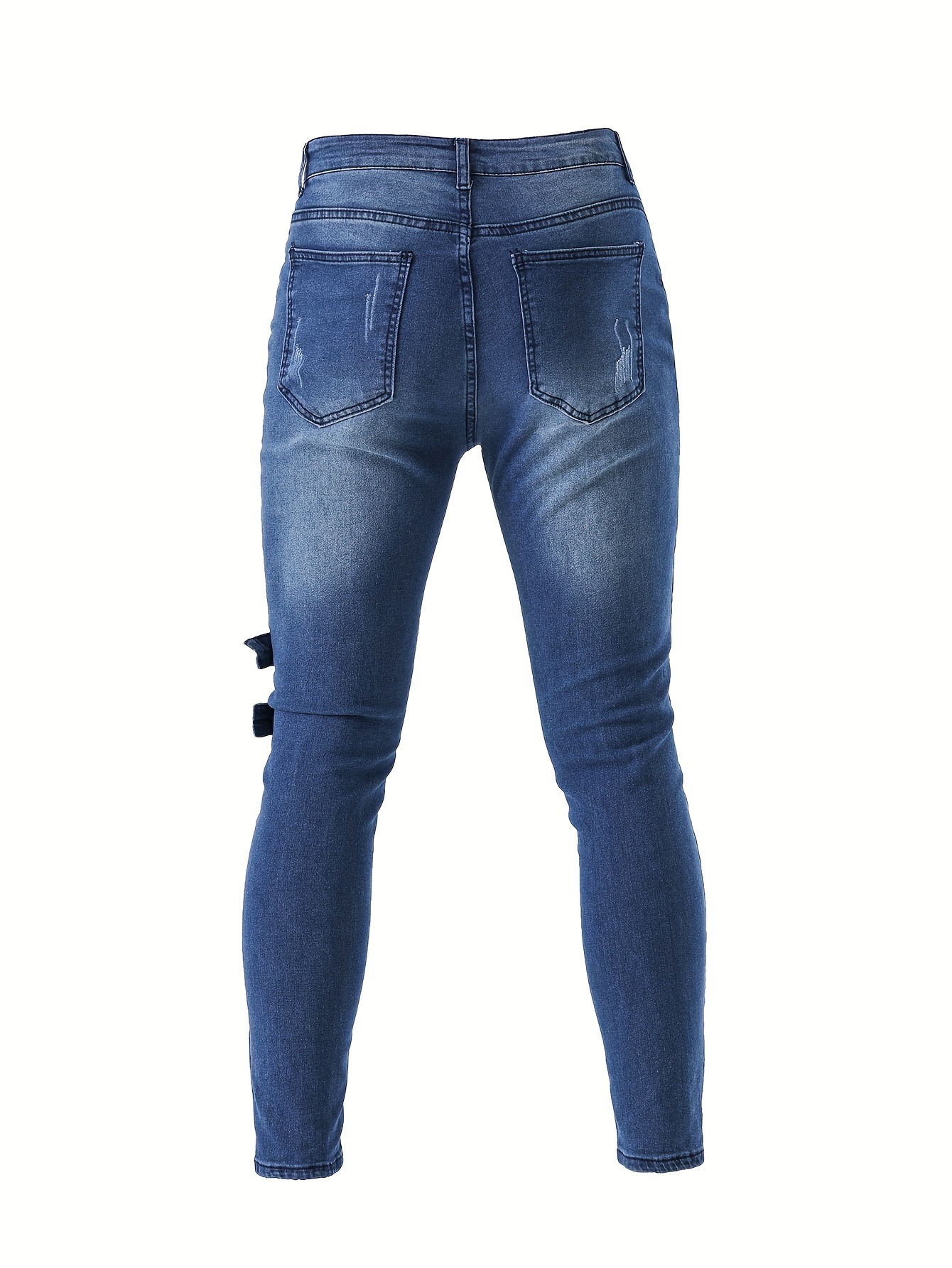 Men\'s Chic Skinny Biker Jeans Casual Street Style Medium - Temu