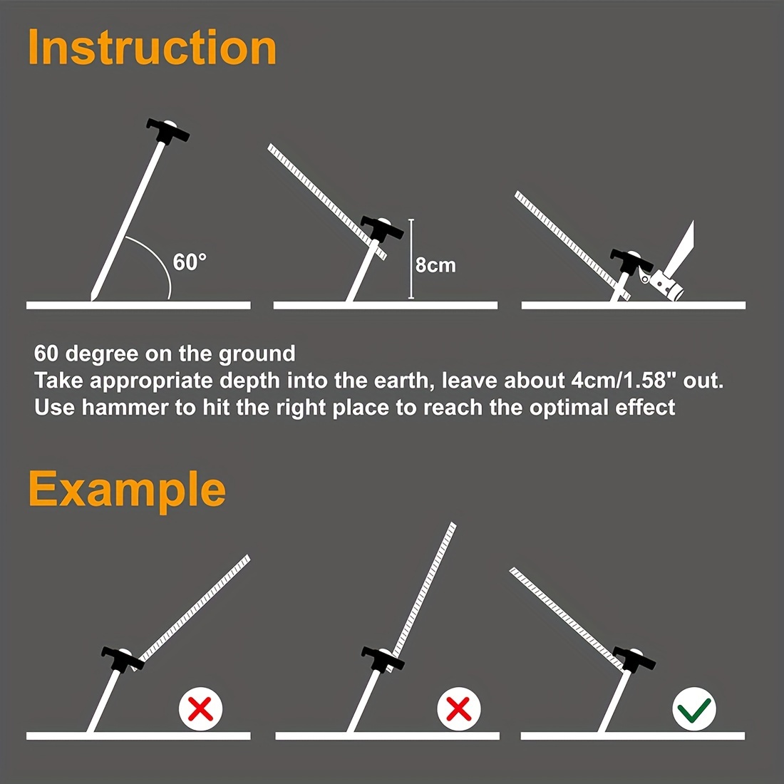 10pcs Stainless Steel Tent Stakes for Camping
