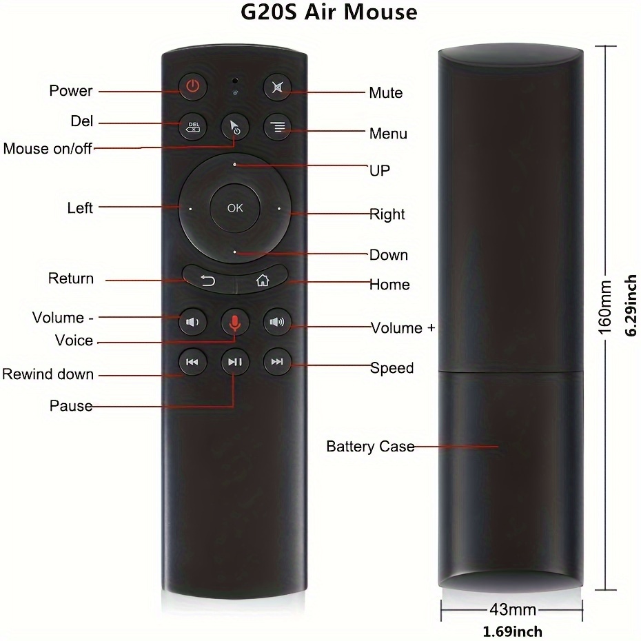 G20S Telecomando 2.4G Wireless Air Mouse Con Gyro Voice Sensing