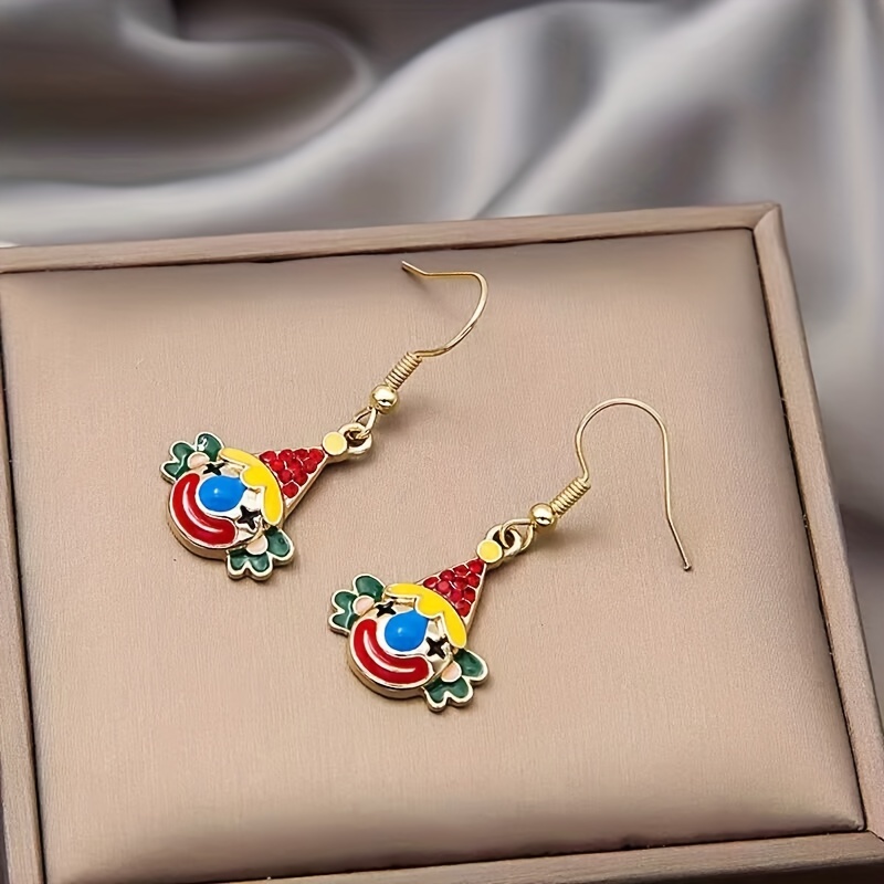 Cute Clown Drop Hook Earrings Exquisite Simple Jewelry - Temu Canada