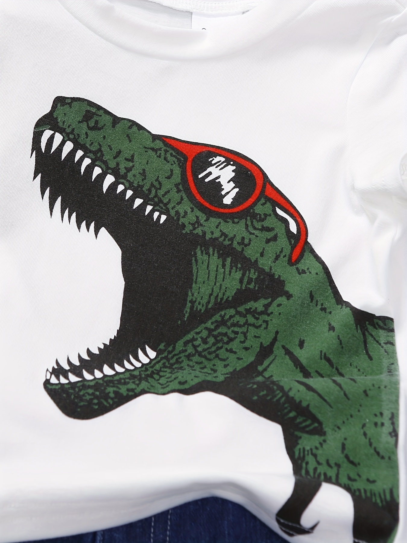 Boys Dinosaur T-Shirt & Denim Shorts Set