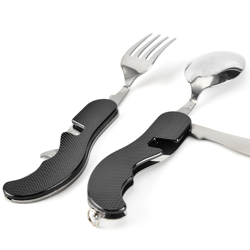 3 In 1 Outdoor Foldable Cutlery Fork Spoon Stainless Steel Folding Cutlery  Camping Picnic Pocket Kits - Price history & Review, AliExpress Seller -  Jerry 's Fashion World