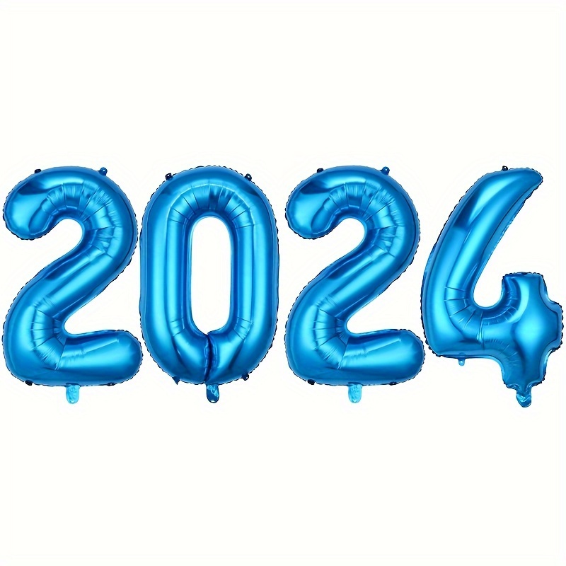 Golden 2024 Number Foil Balloon Set New Year Decor - Temu