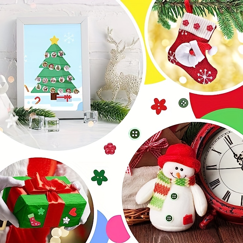 Wooden Christmas Decorative Buttons Mixed Patterns Of - Temu