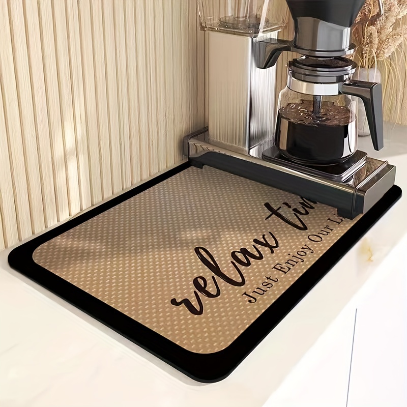 Quick Dry Coffee Mat Coffee Bar Accessories Non slip Low - Temu