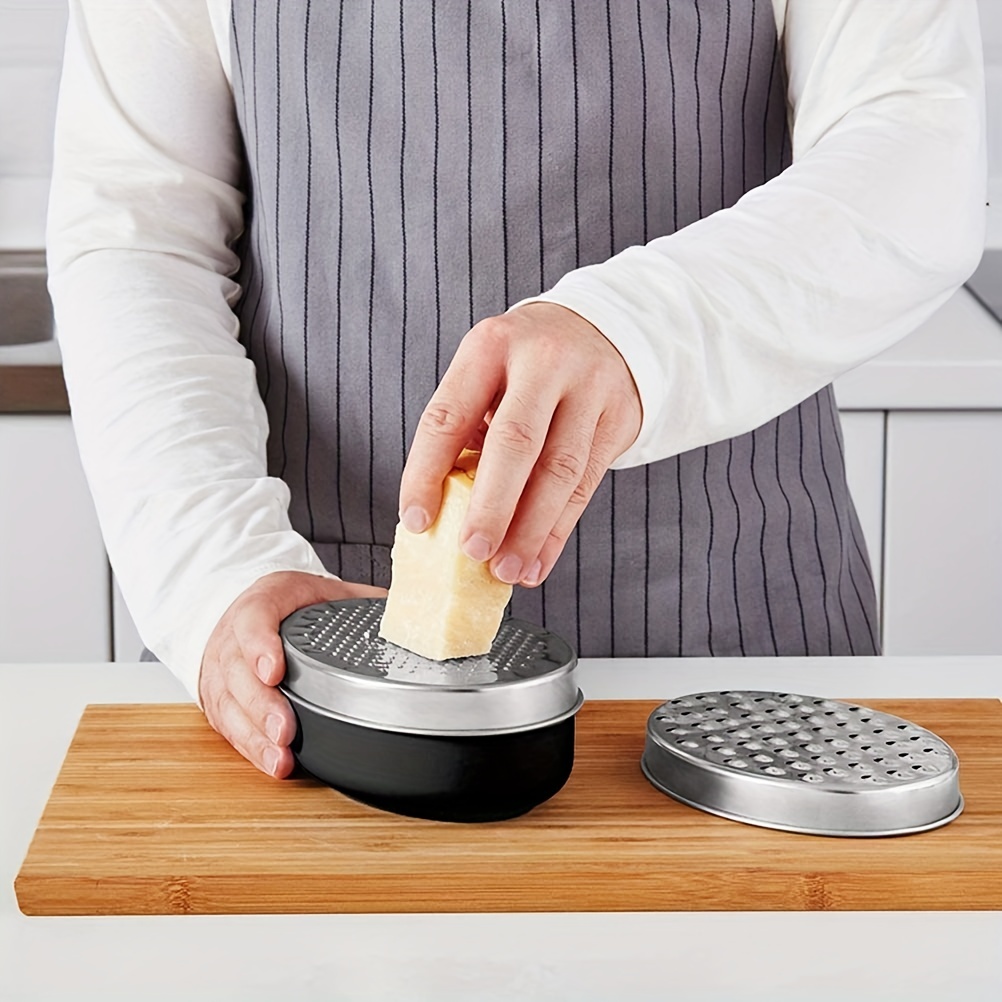 Cheese Grater Stainless Steel Box Grater, Cheese Grater With Container,  Vegetable Chopper Ginger Shredder Chocolate Grater With Coarse And Fine  Grater Plates, Cheese Shredder - Temu