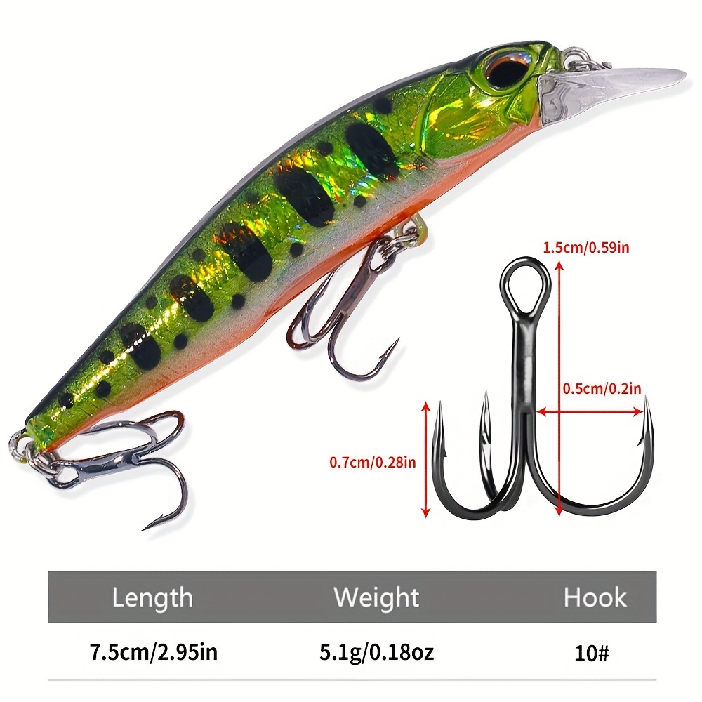 Conjunto De Señuelos De Pesca Minnow De 8 Piezas Wobbler Crankbait Isca  Artificial Hard Bait Carp Mini Fishing Lures Pesca Tackle, 2.95in / 7.5cm,  5.1