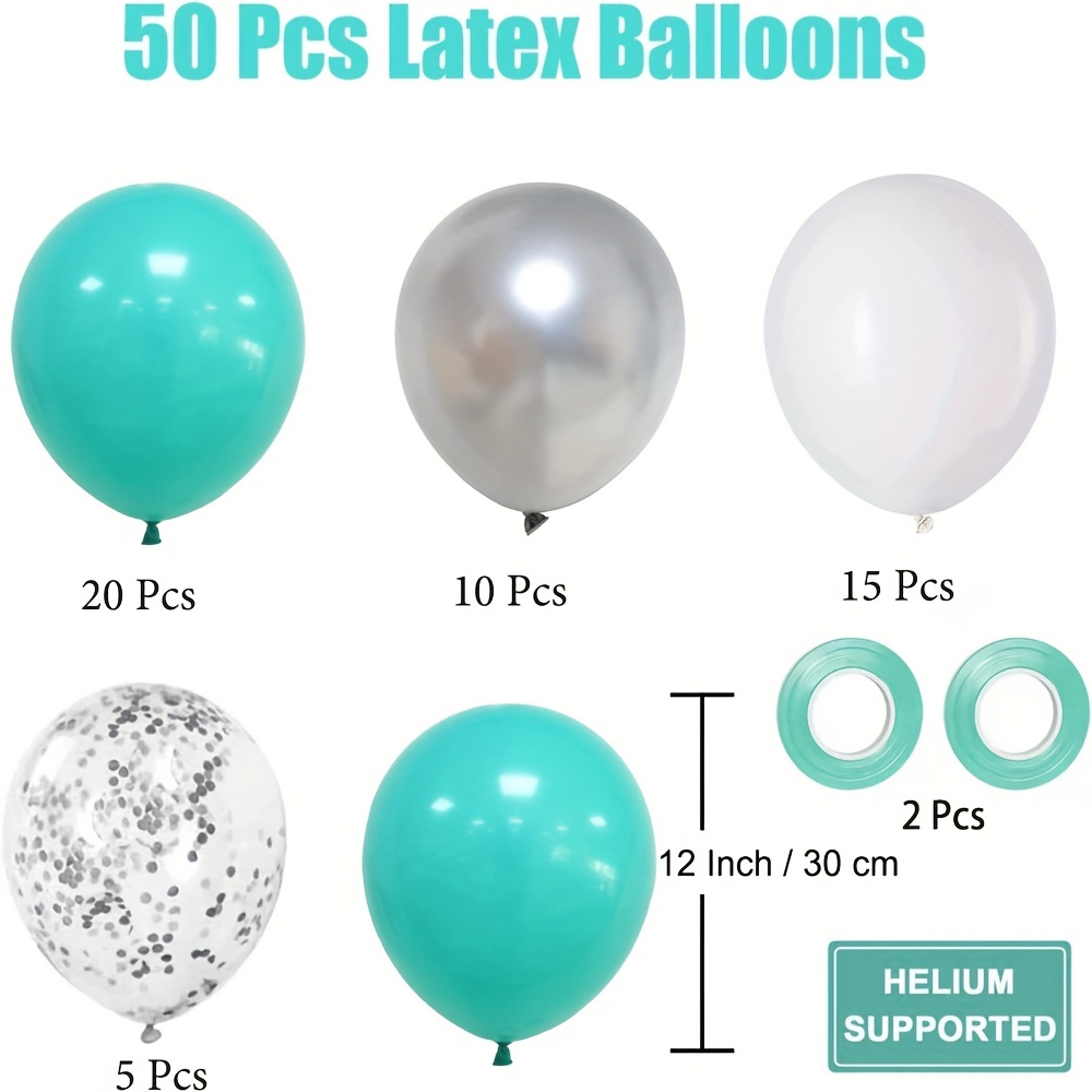 50pcs Globos Turquesa Globo Látex Fiesta 5 Pulgadas - Temu Chile