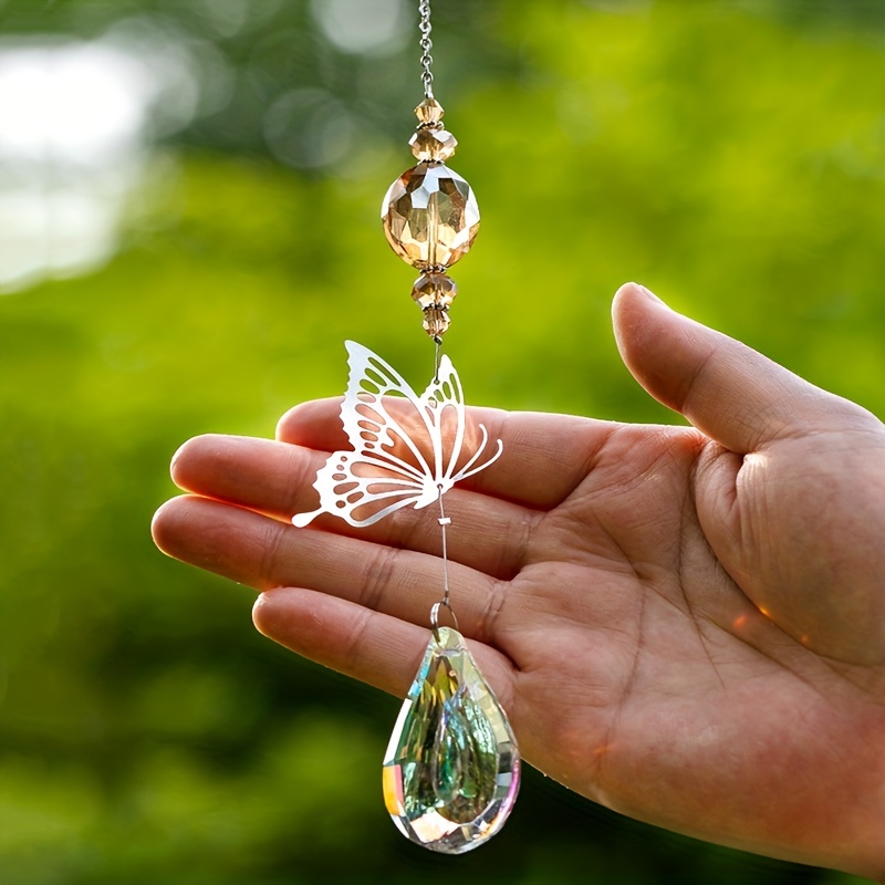 Cristal à la Main Arc-en-Ciel Suncatcher Perles Suspendus en métal
