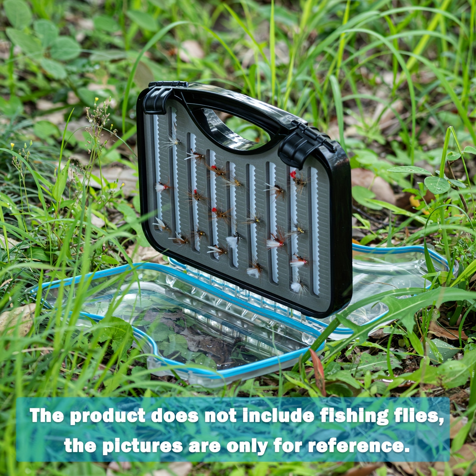 * 1pc Waterproof Fly Fishing Box With Double Sided Transparent Cover, Foam  Insert Fly Tackle Box, ABS Fly Holder Storage Case For Saltwater Fresh
