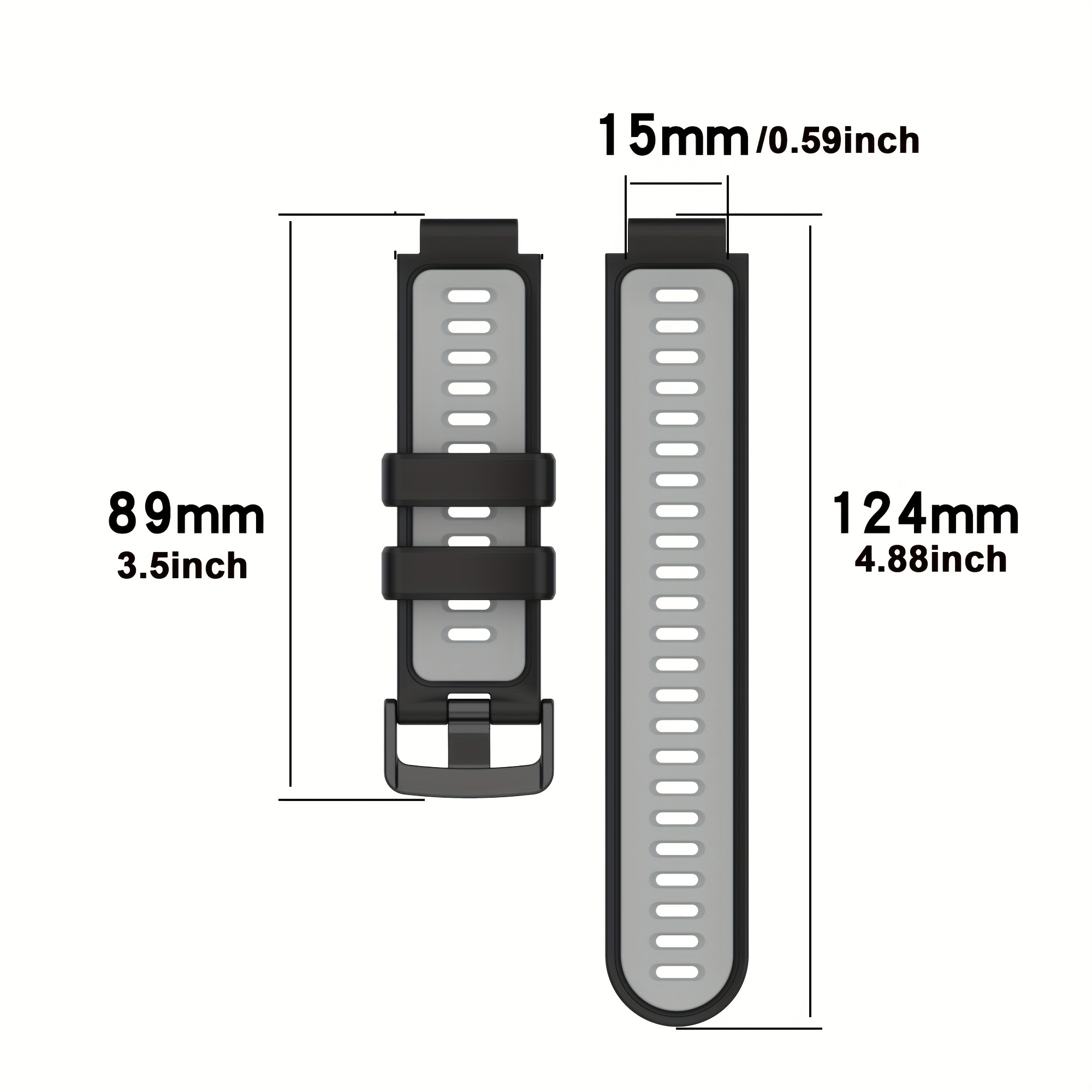 Silicone Steel Buckle Straps Accessories Suitable Bracelet 22MM*15mm Strap  For Garmin Forerunner 735xt 220