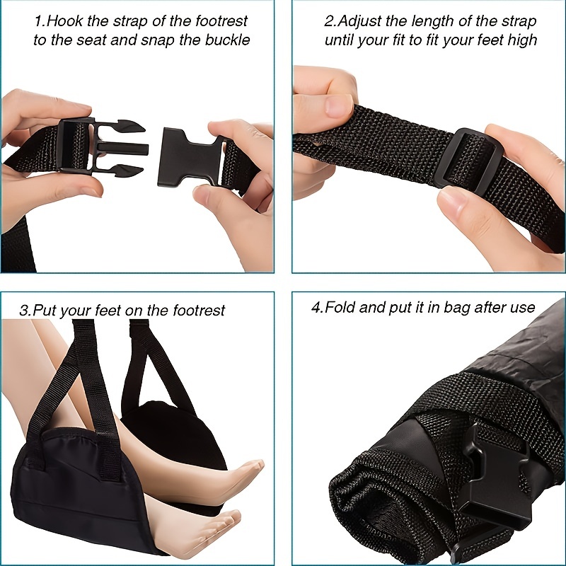 Portable Travel Airplane Footrest Adjustable Accessory