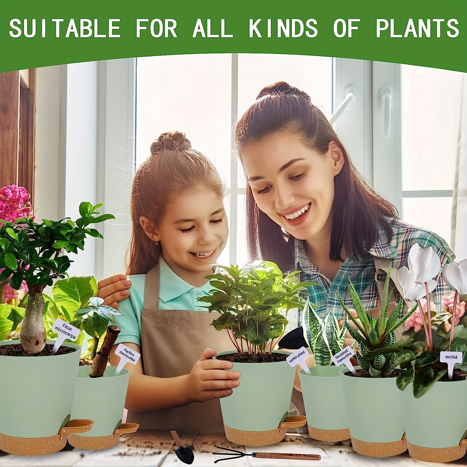 Travelwant Plant Pots, Self Watering Plastic Planter, Modern Decorative Flower Pot for Indoor Outdoor House Plants, Succulents, Flowers, Size: 13.5