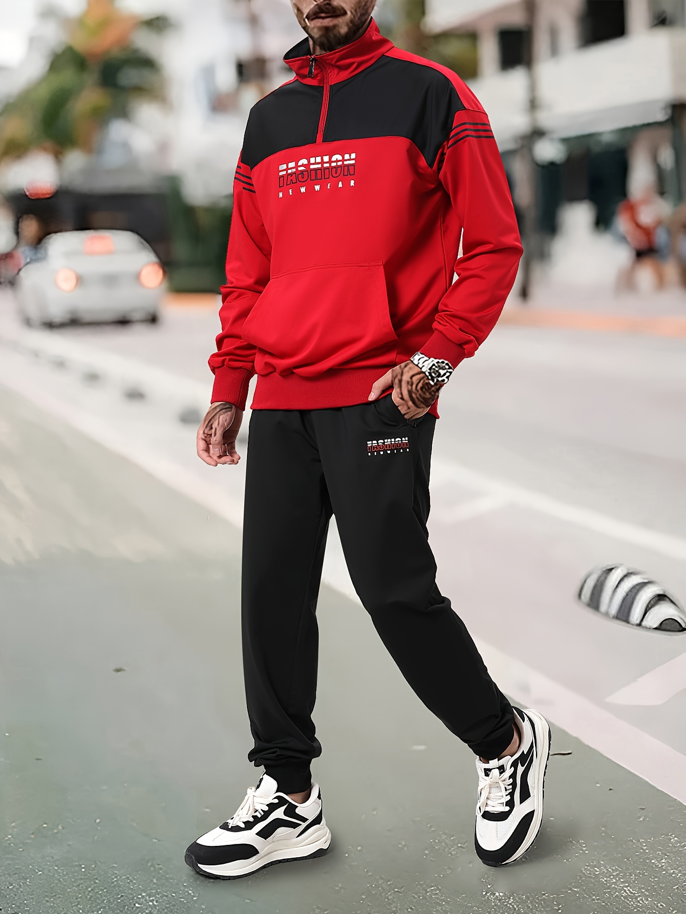 Men Tracksuit bottoms with logo red