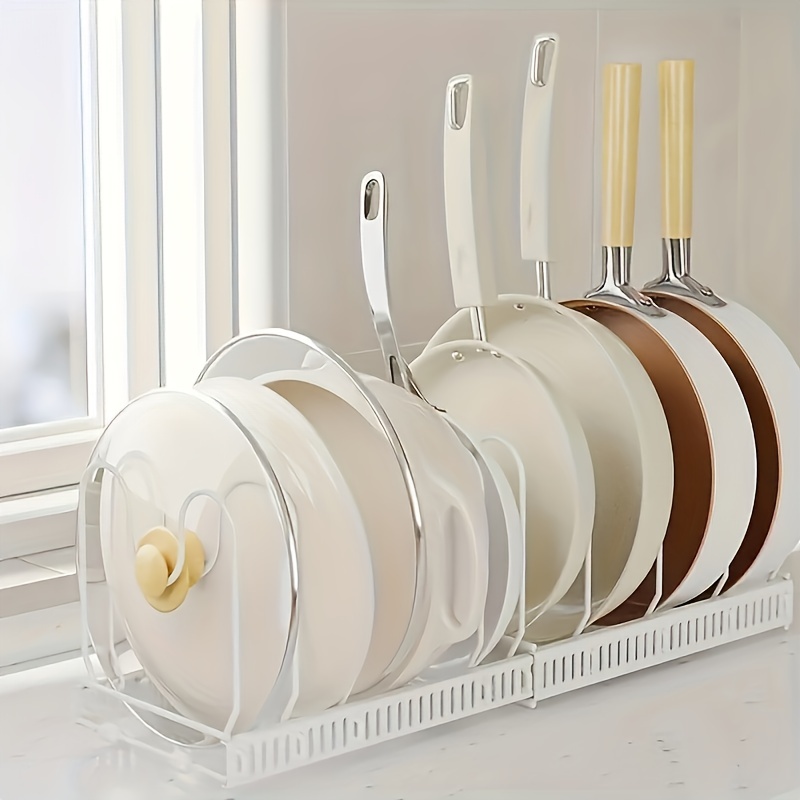 Maximize Your Kitchen Storage With This Pot Rack Organizer For Hotel -  Telescopic Pots & Pans Organizer, Removable Lid Holders & Pan Rack! - Temu