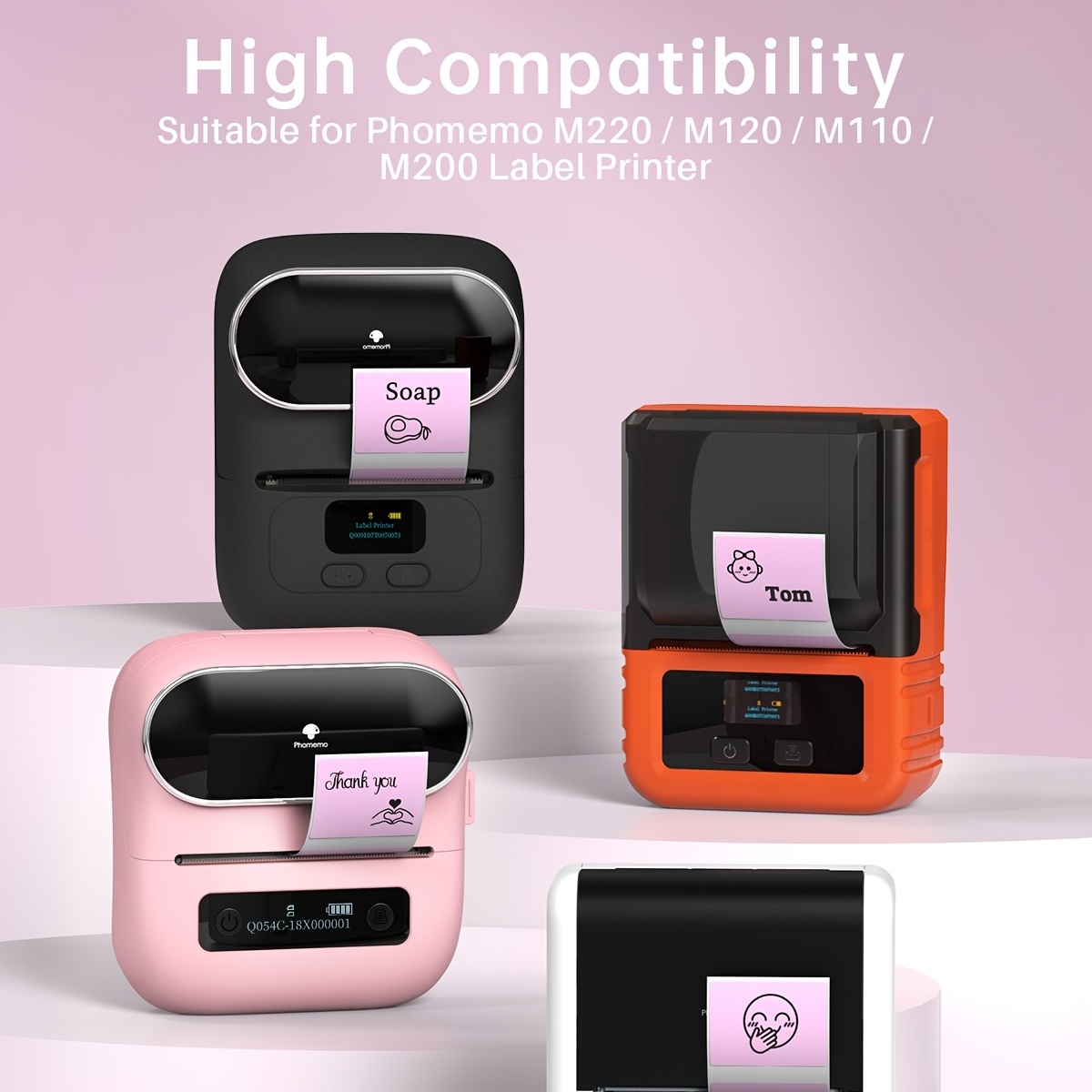 Phomemo M200 Barcode Label Printer Pink