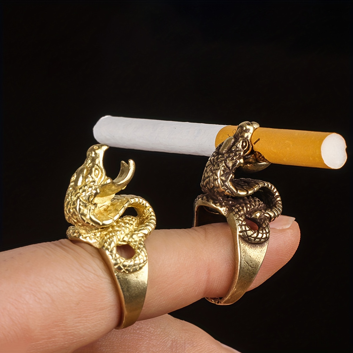 Cigarette Holder Ring Vintage Dragon Shaped Smoking Holder Ring Elegant Cigar  Holder Rings Men Cigarette Clip