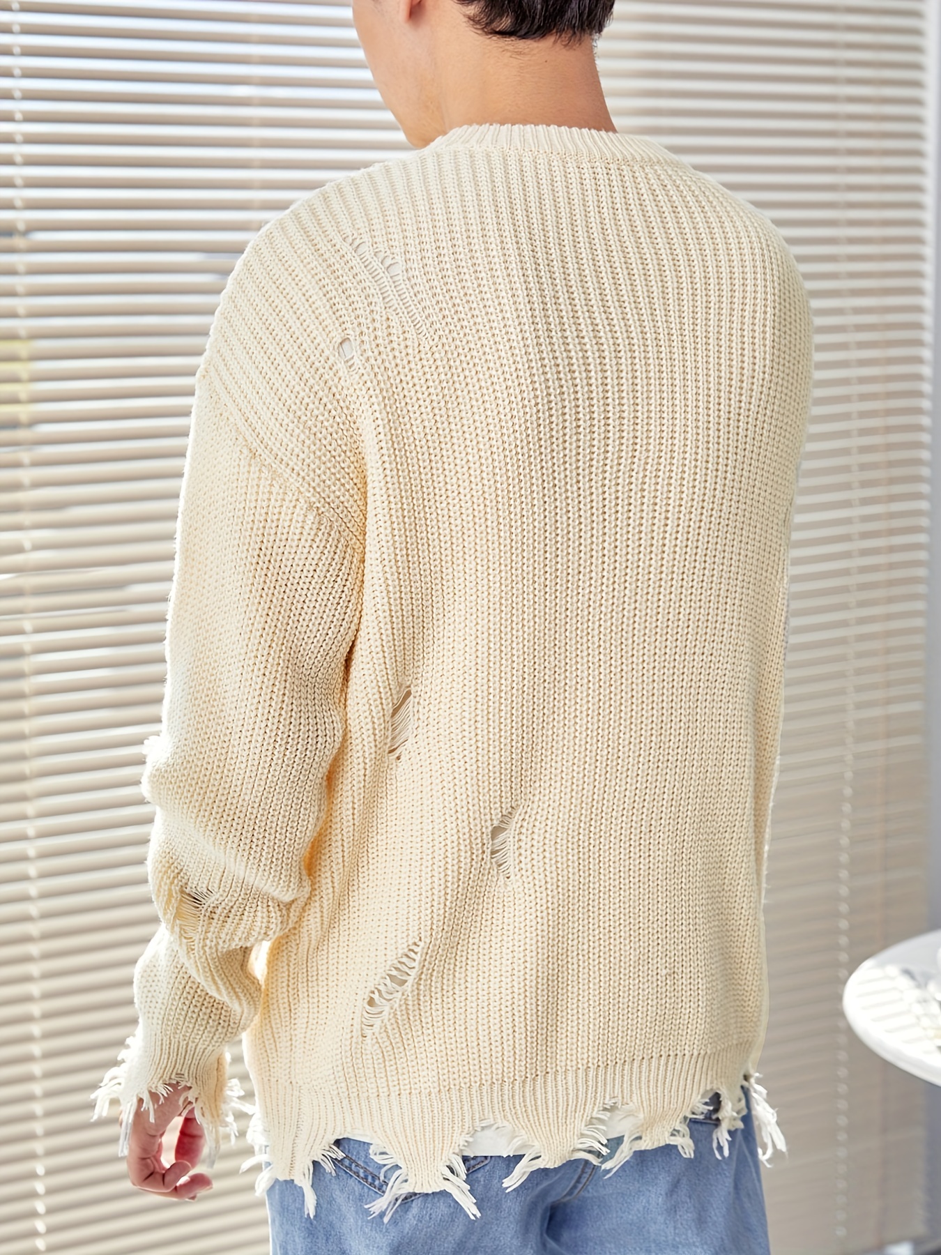 Men's Casual Crewneck Pullover Knitted Sweaters Jumpers Baggy