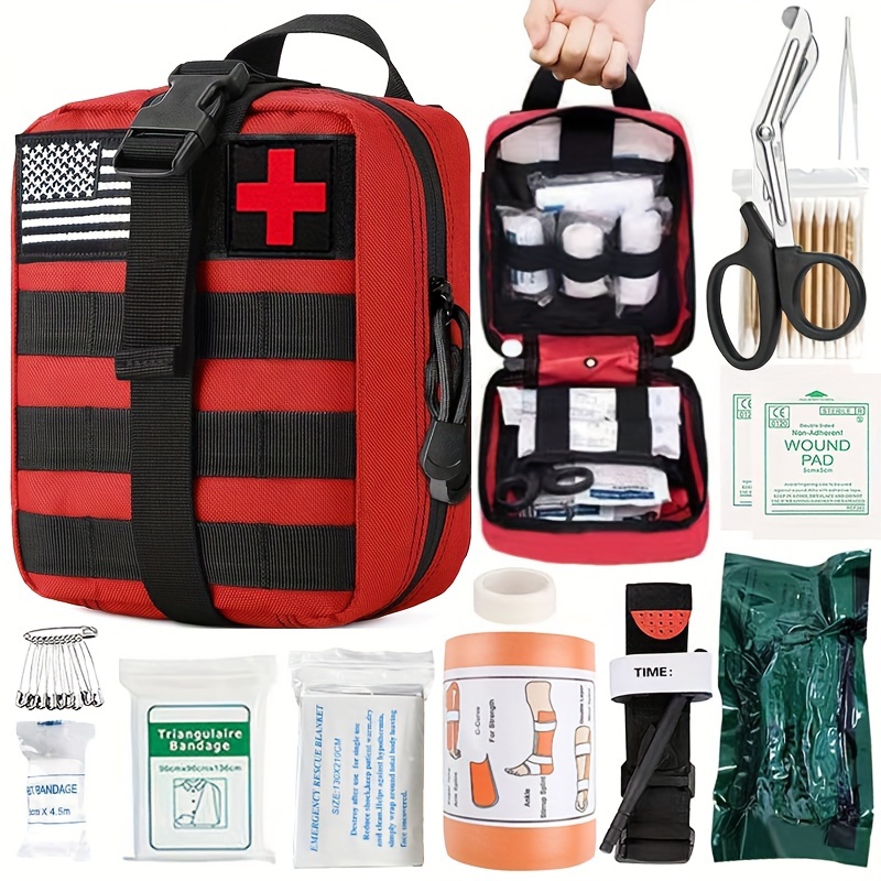 Notfall-Survival-Kit Und Erste-Hilfe-Kit, 142-teilige Professionelle  Überlebensausrüstung Und Ausrüstung Mit Tasche, Für Männer Camping