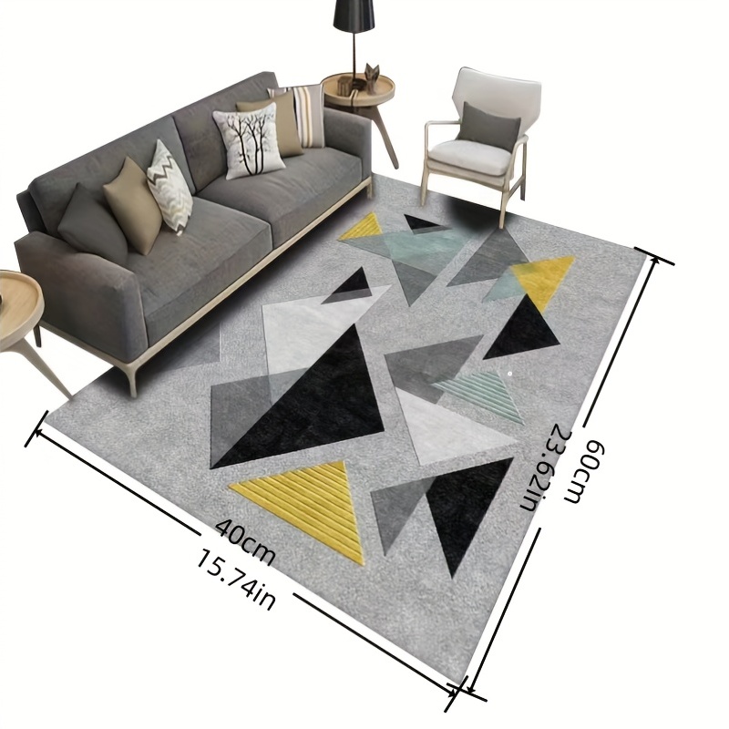 Simple Modern Gray Yellow and Black Geometric Coffee Table by