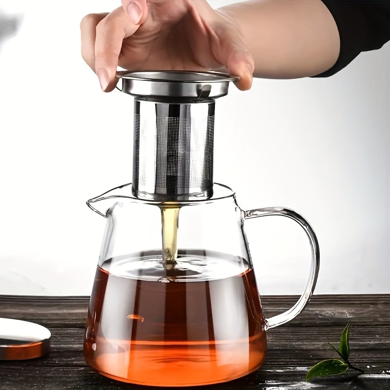 Glass Teapot With Tea Infuser, Heat Resistant Thickened Glass Tea Kettle  With Removable Tea Strainer, Blooming And Loose Leaf Tea Maker, Perfect For  Home Office Restaurant Family Day, Tea Accessories - Temu