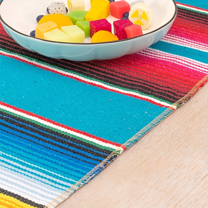 Cinco De Mayo Table Runner, Black Rainbow Stripes, Fiesta Decorations, Mexican  Party Supplies, Rainbow Party Decor, Striped Table Runner 