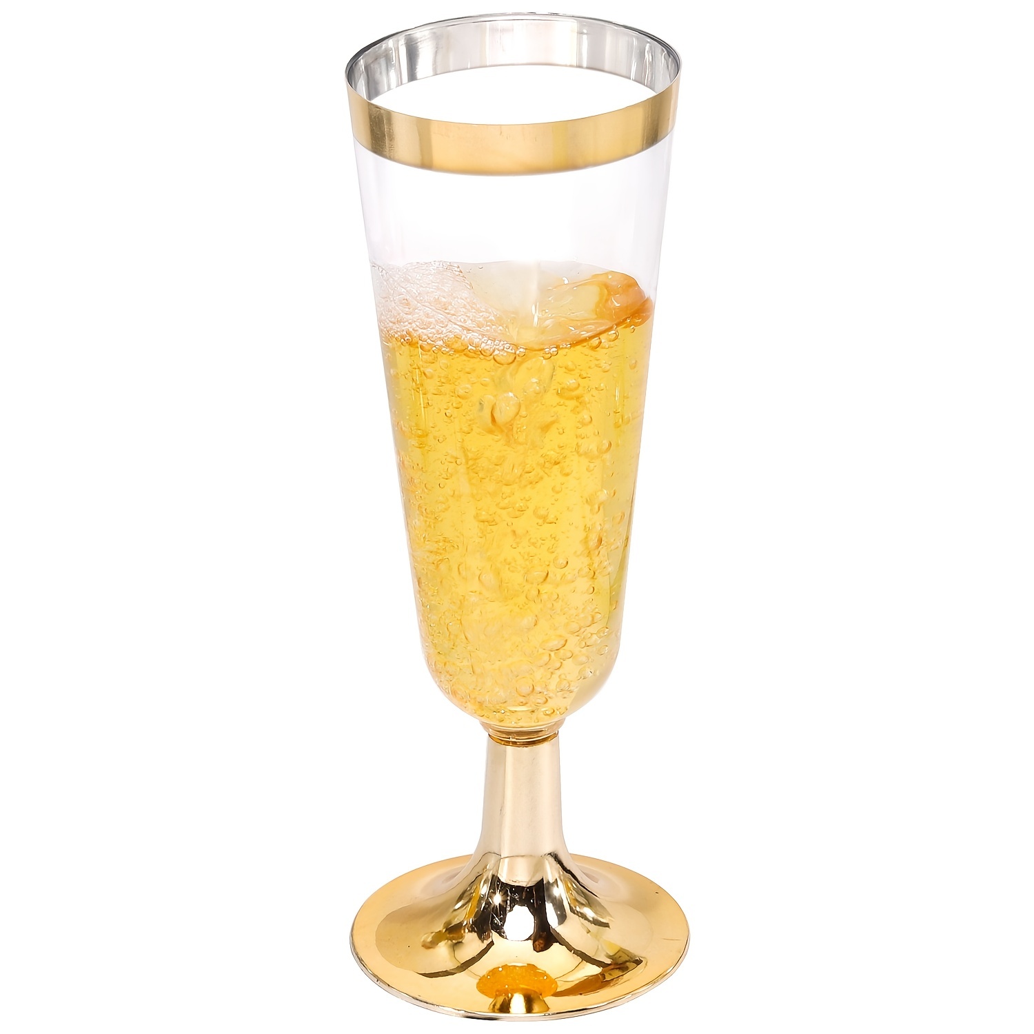 24 copas de plástico para champán con dorada, copas de champán de
