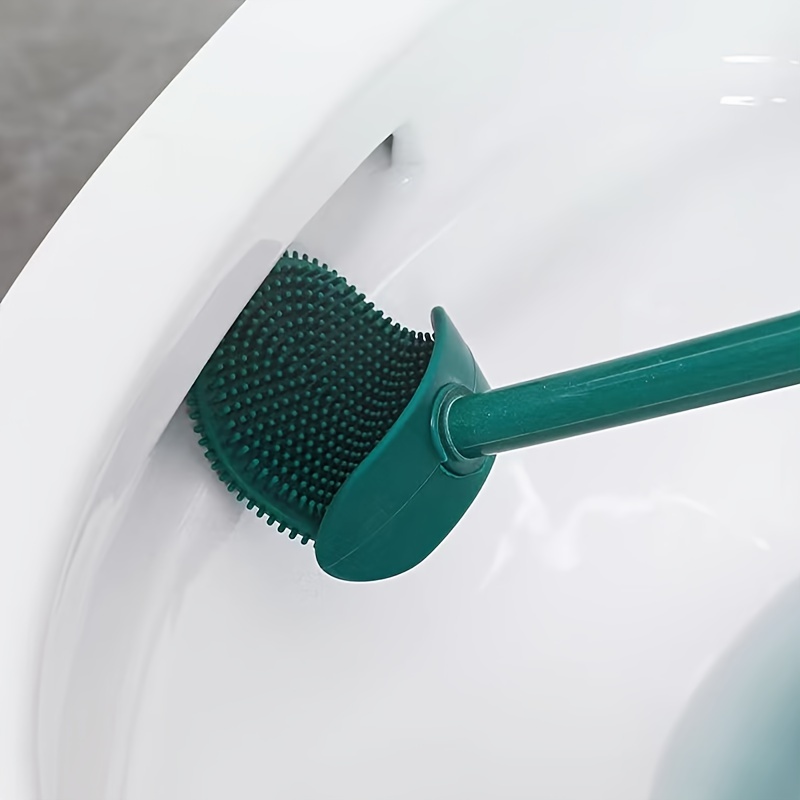 Long Handle Toilet Brush with Holder Box No Punching Wall Mounted