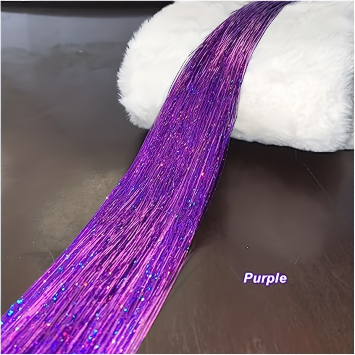 Y2K Tinsel Hair Extension, 1200 Strands 48 inch Sparkle Glitter Rainbow Colored Synthetic Crochet Hair Extensions, Human Hair Extensions for