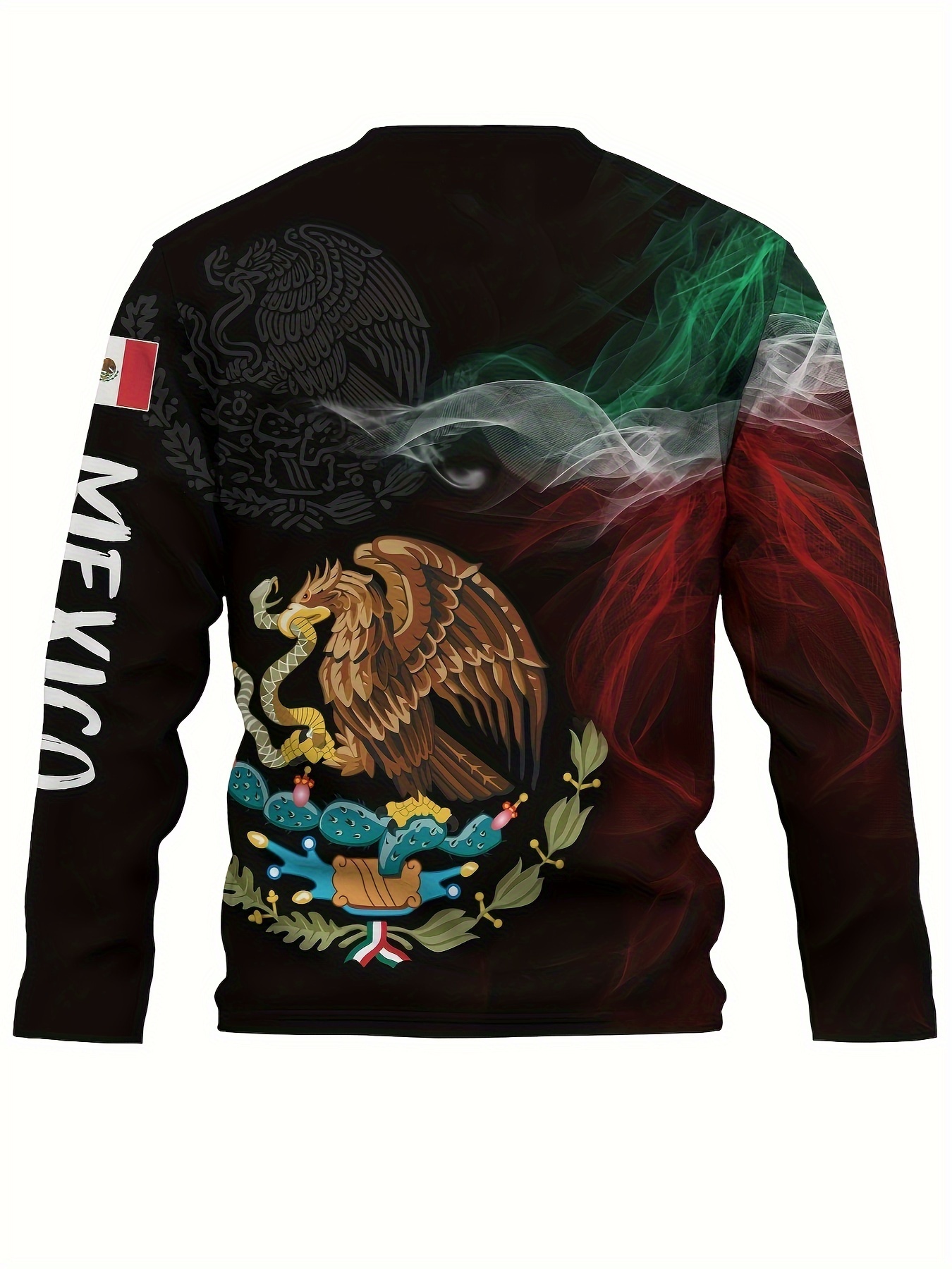 Estampado Diseño Mexicano Azteca Camisetas Manga Larga - Temu