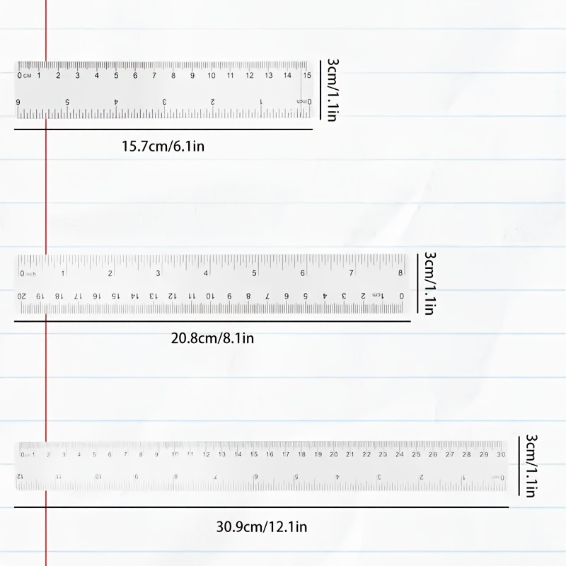 Plastic Clear Rulers Office Use Measuring Tools Rulers For - Temu